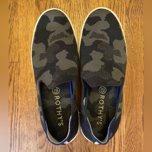 Rothy's The Original Slip On Sneaker Loafers Camo - Black and Gray Size 8 - Picture 9 of 10